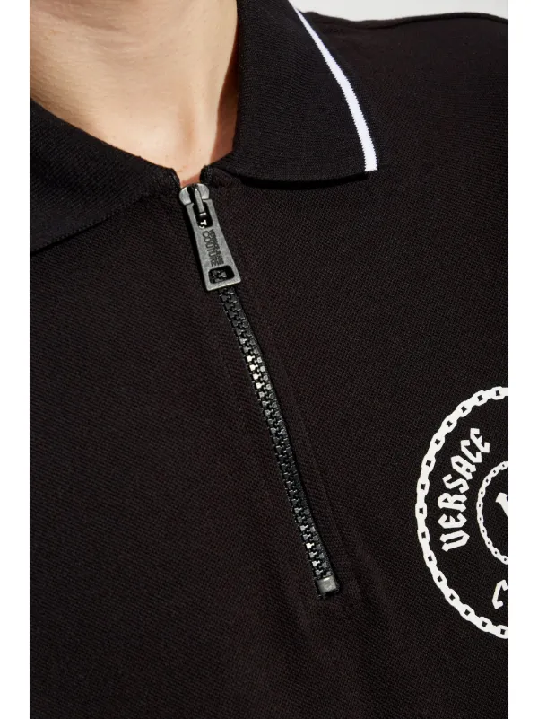 Versace Jeans Couture V-Emblem Polo Shirt | Black | FARFETCH