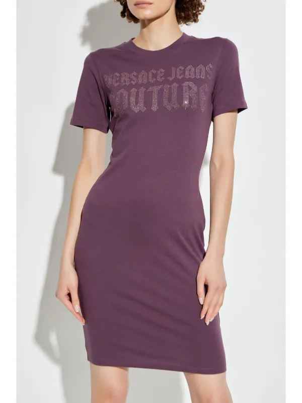 Versace Jeans Couture ロゴ Tシャツワンピース | パープル
