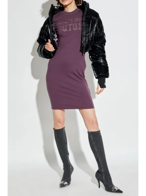 ワンピース VERSACE JEANS COUTURE Woman Dress Violet 78HAO9P4ES141 322 Dress Gold/iris Versace Jeans Couture - Le Follie Shop