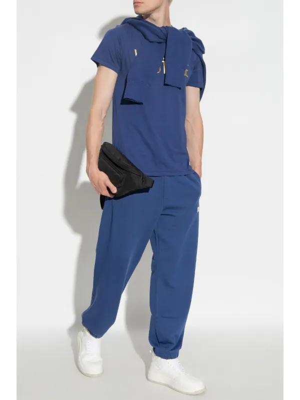 パンツ Versace Logo-Plaque Tailored Trousers Versace Logo jacquard leather-trimmed pants Versace