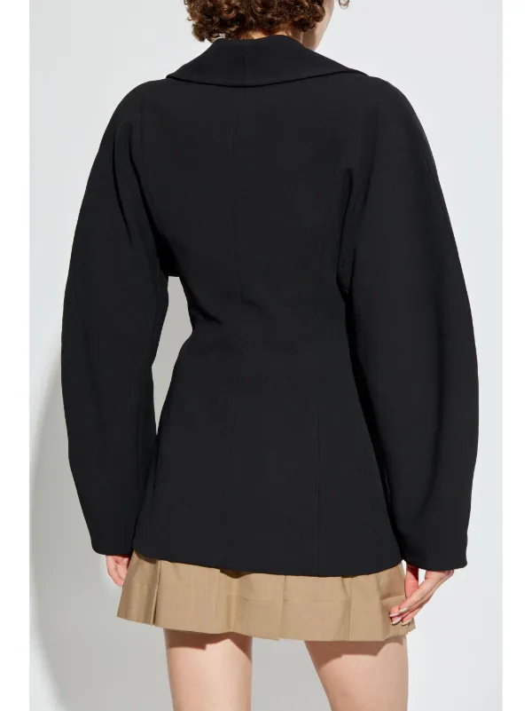 GANNI The Bonded Crepe Jacket | Black | FARFETCH
