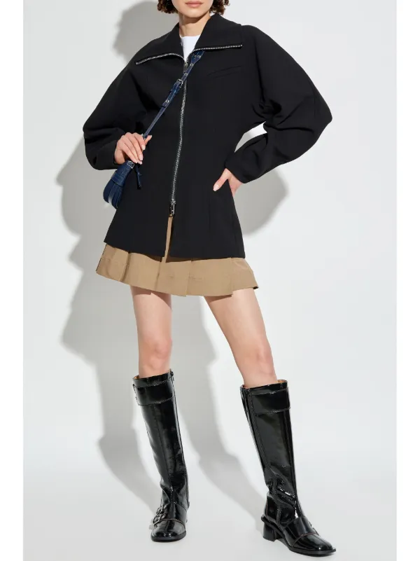 GANNI The Bonded Crepe Jacket | Black | FARFETCH