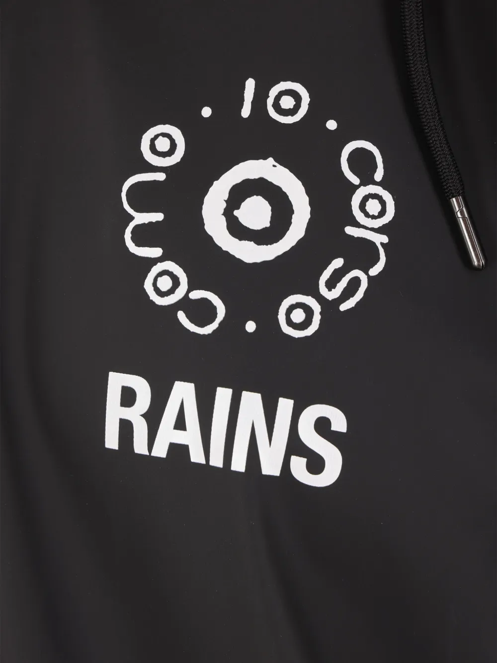 Rains x 10 Corso Como regenjas met capuchon en print Zwart