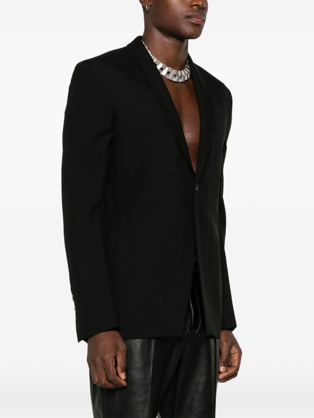 Shop Rick Owens Fogpocket Soft Blazer In Black