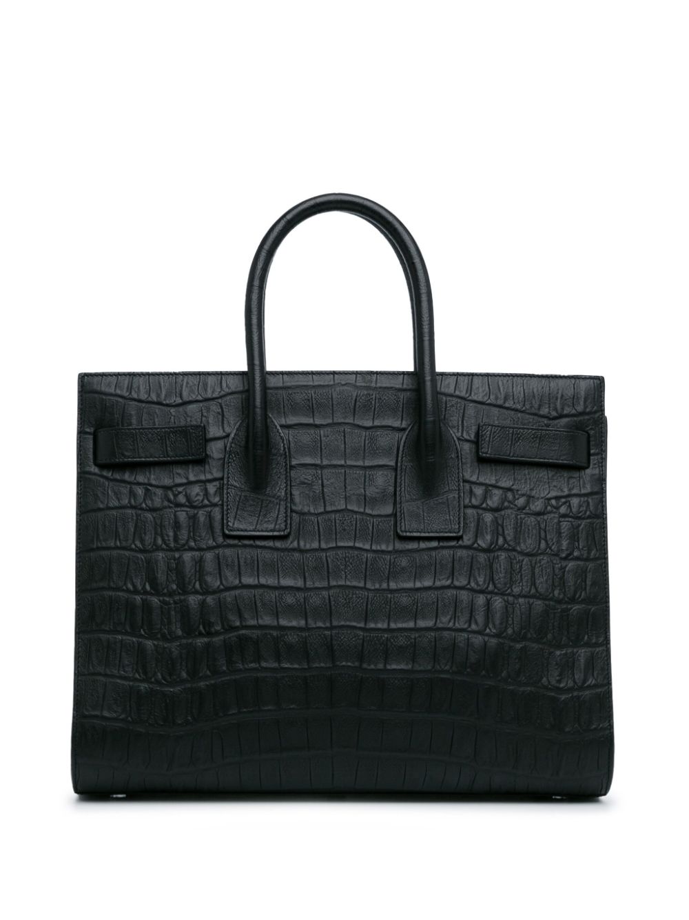 Saint Laurent Pre-Owned 2014 Small Croc Embossed Sac de Jour satchel - Zwart