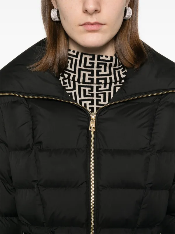 Elisabetta Franchi Quilted Puffer Jacket Black FARFETCH AE