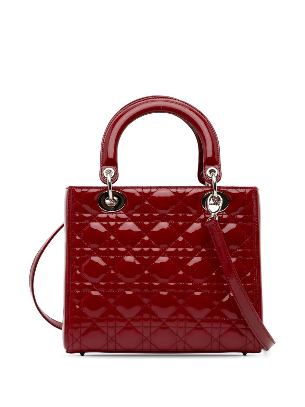 Christian Dior Pre-Owned 2013 Medium Patent Cannage Lady Dior satchel - Rood