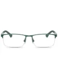 Emporio Armani rectangle frame glasses - Green