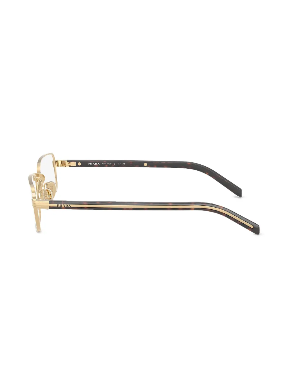 Prada Eyewear Bril met rechthoekig montuur Goud