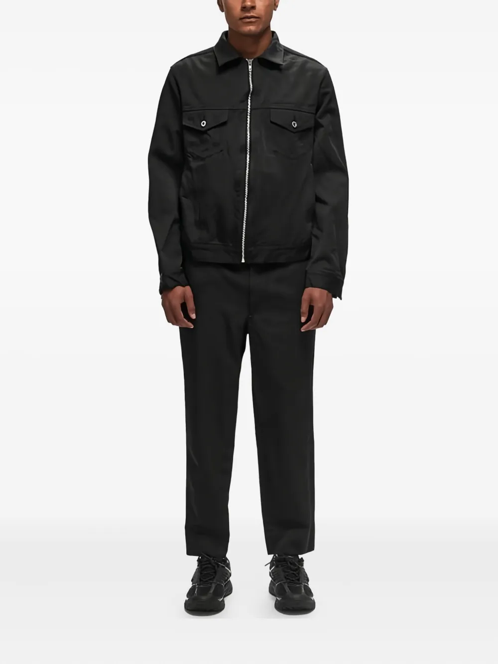 Black Comme Des Garçons zip-fastening shirt jacket | Shirt Jackets | Image 2