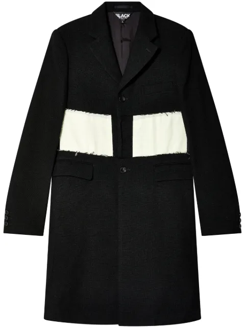 Black Comme Des Garçons frayed-edge coat 