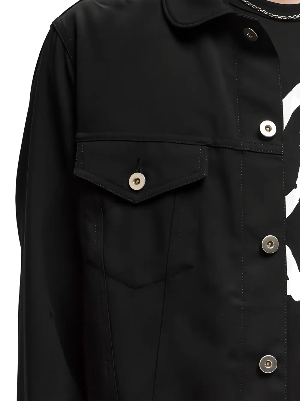 Black Comme Des Garçons Button-fastening Collared Jacket In Black