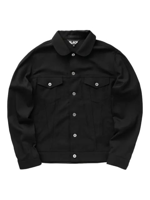 Black Comme Des Garçons button-fastening collared jacket
