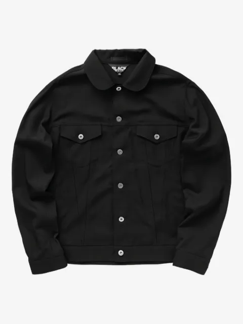 Black Comme Des Garçons button-fastening collared jacket