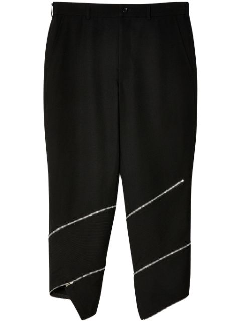 Black Comme Des Garcons zip wool cropped trousers Men