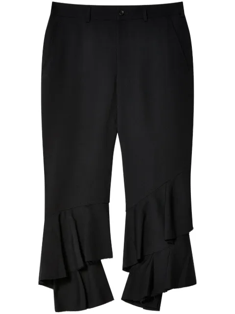 Black Comme Des Garçons pantalones a capas