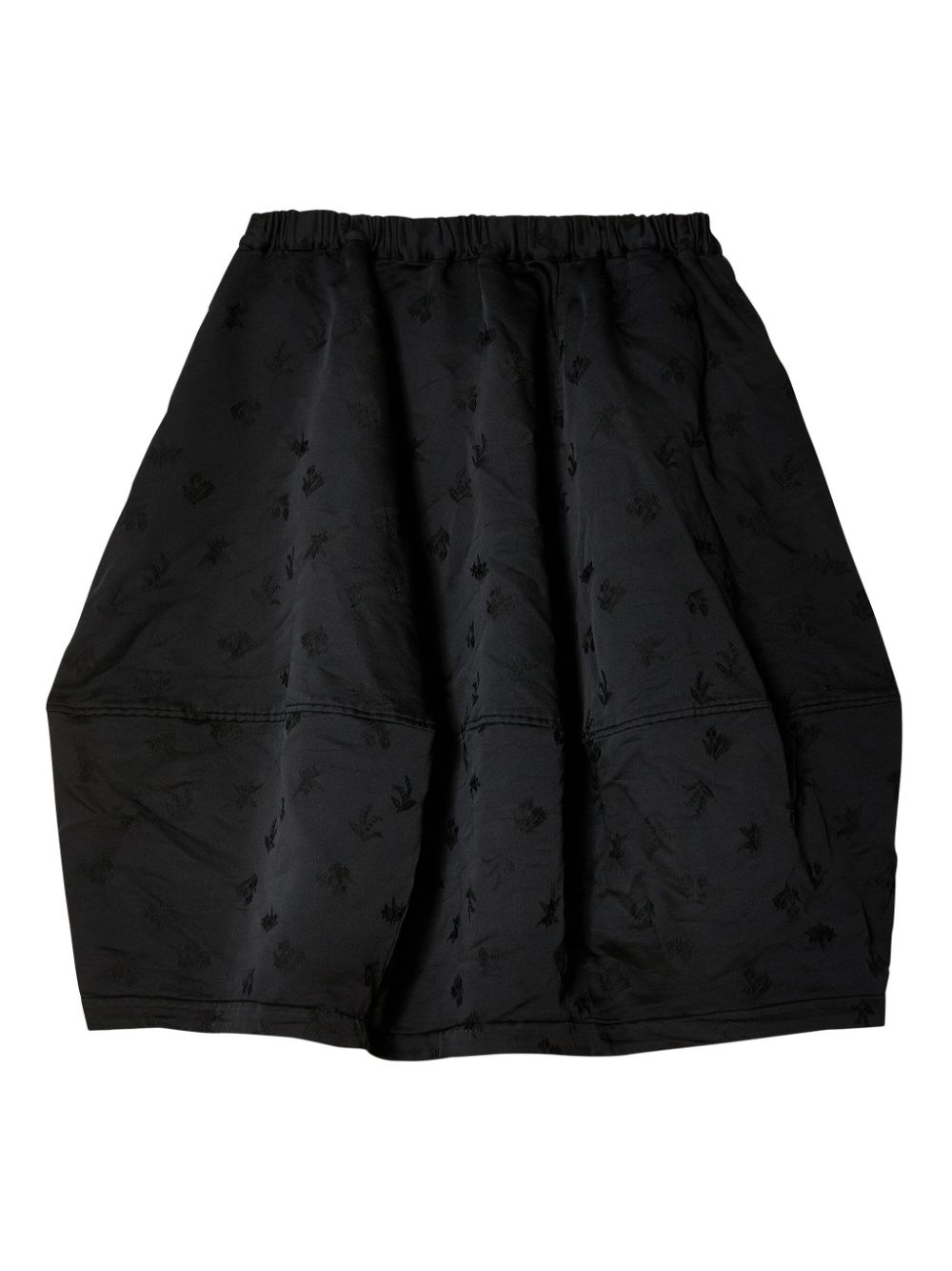 Black Comme Des Garçons elasticated embroidered skirt - Zwart