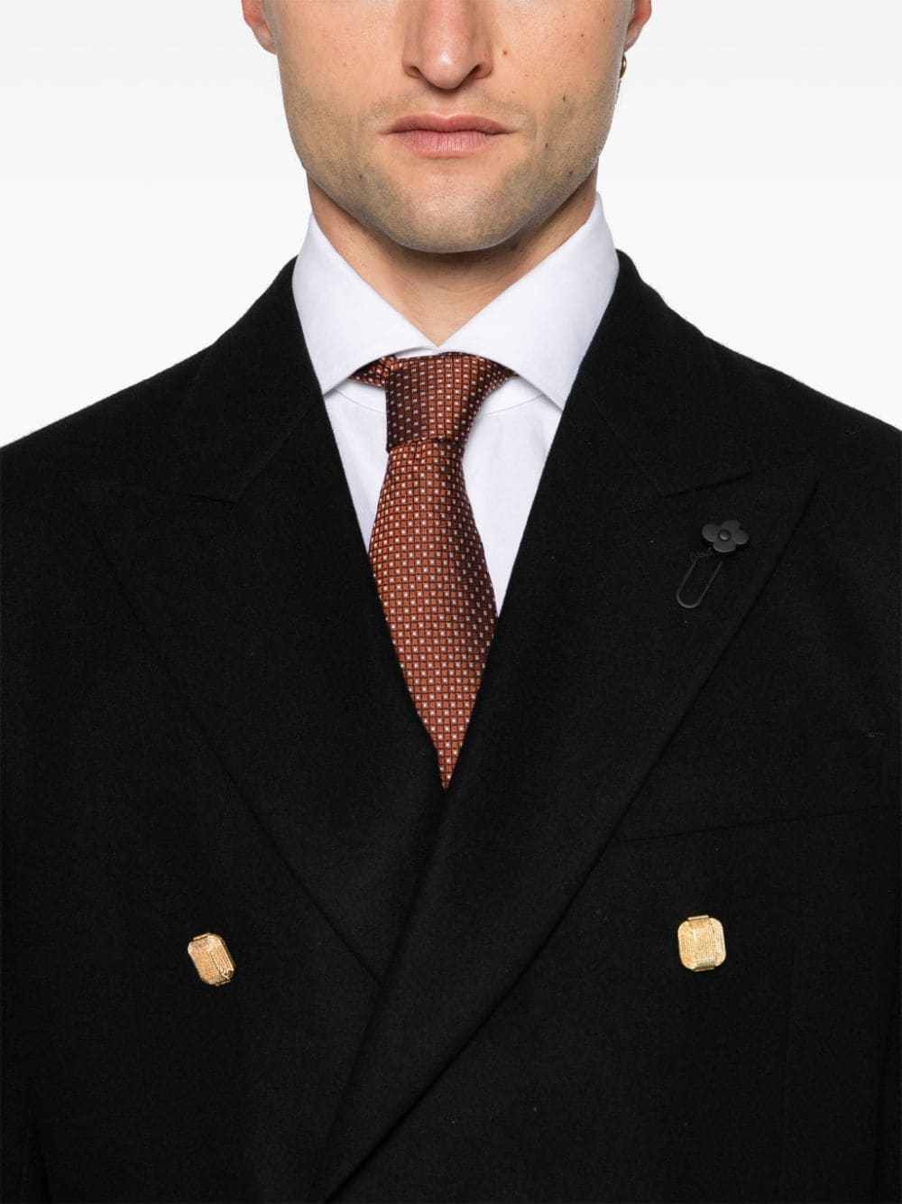 Shop Lardini Double-breasted Blazer In Black