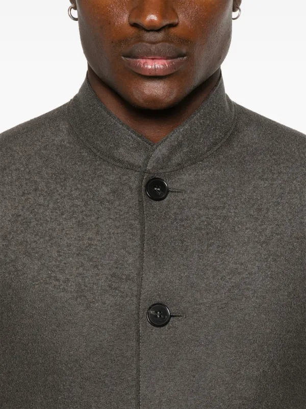 Harris Wharf London Nehru Jacket Men Virgin Wool 54 Grey