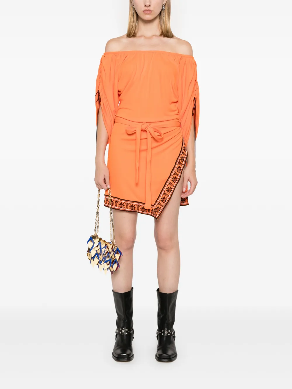 Rabanne Mini-jurk met ceintuur - Oranje