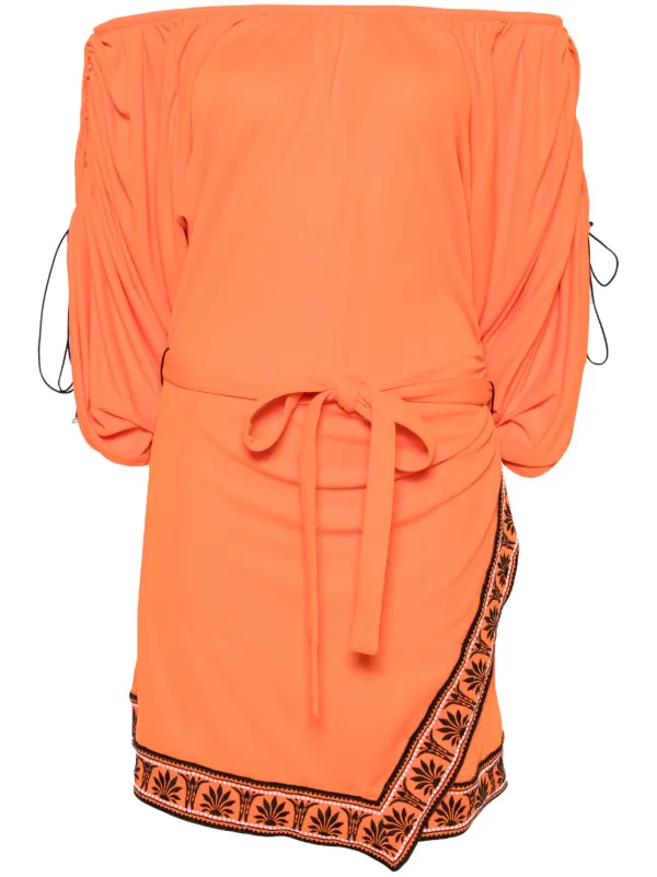 rabanne orange dress rabanne Long Dress with Fringe