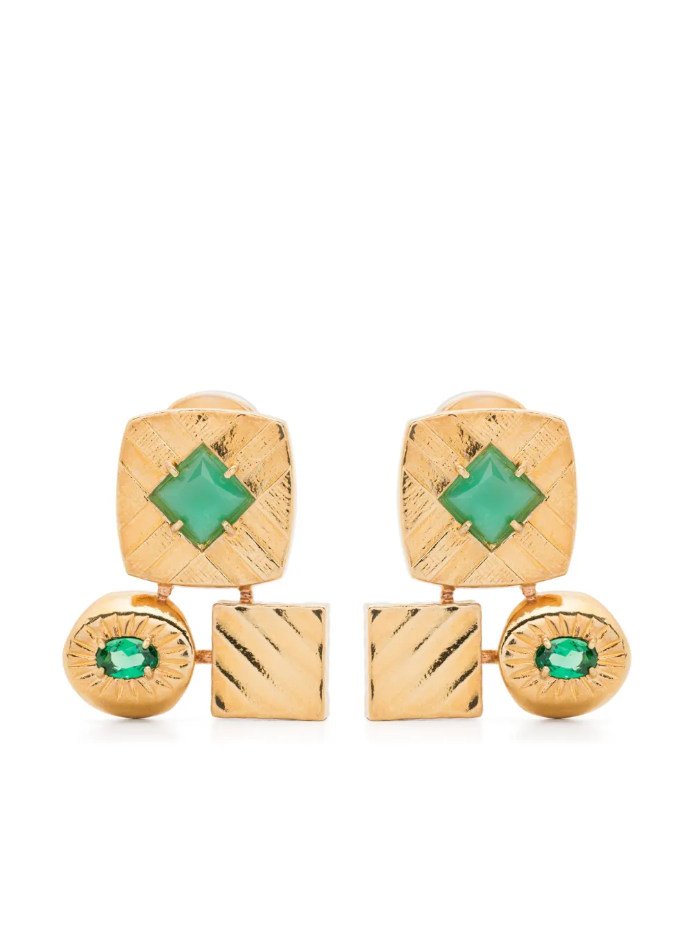 Wouters & Hendrix crystal-embellished clip-on earrings | Gold | Image 1