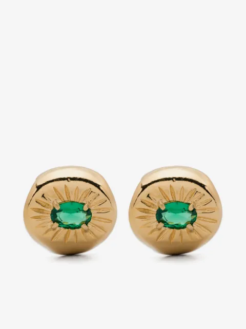Wouters & Hendrix emerald-embellished earrings