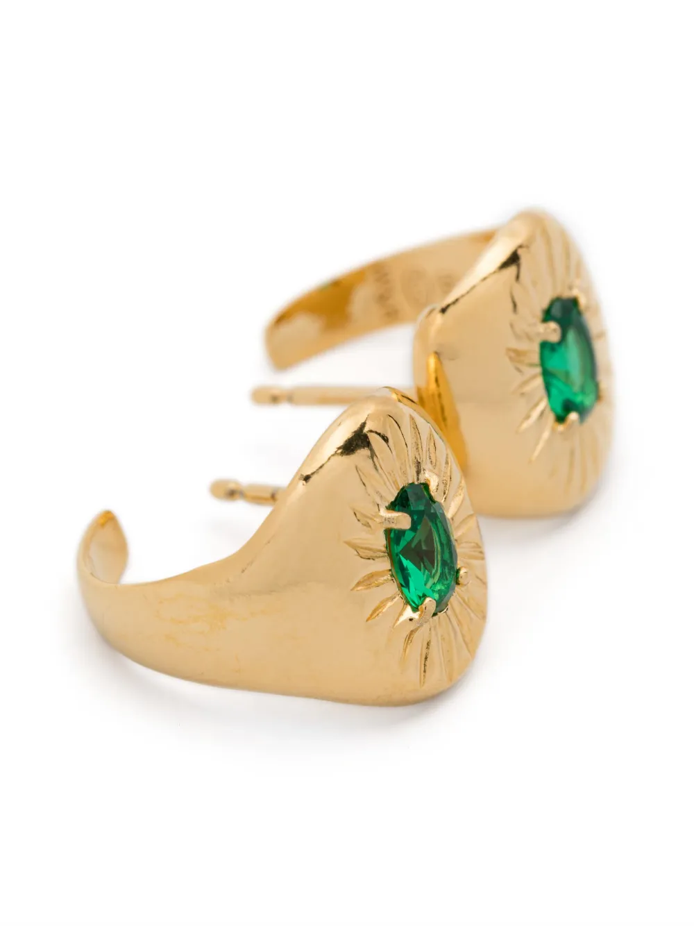 Wouters & Hendrix emerald-embellished earrings - Groen