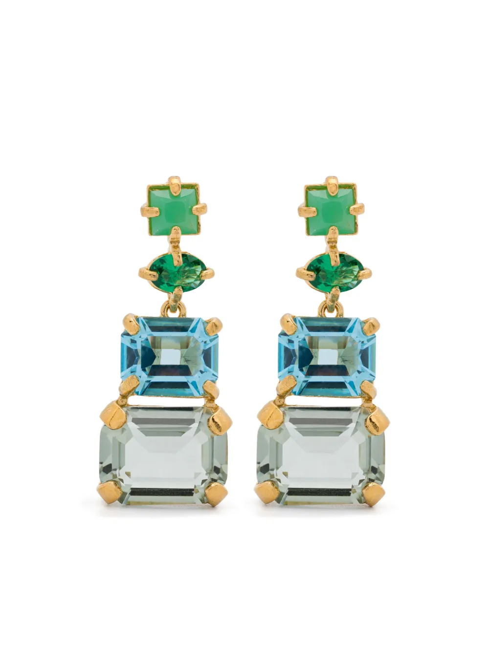 Wouters & Hendrix Crystal-embellished Pendant Earrings In Gold