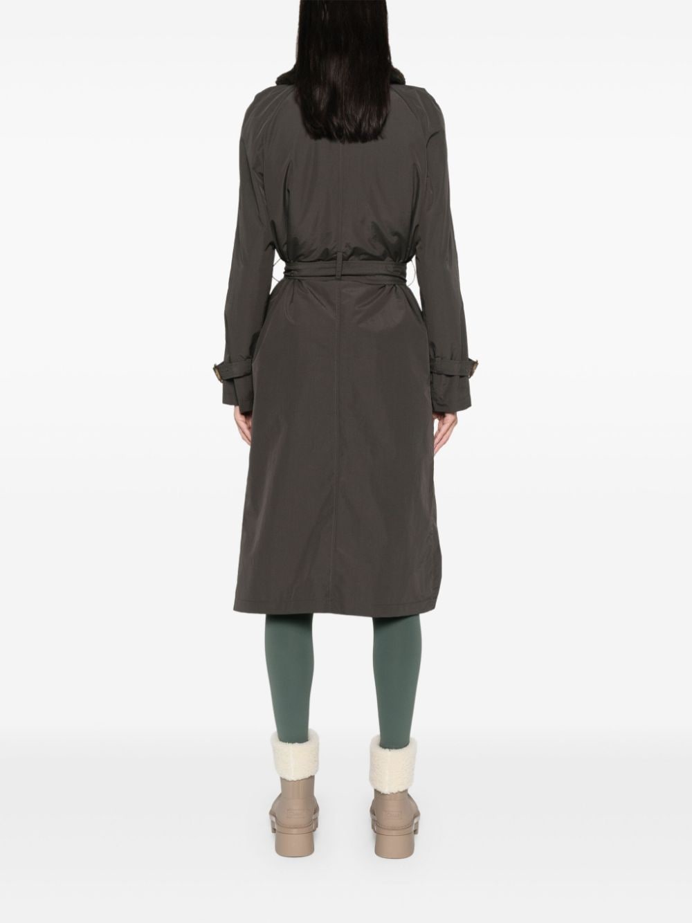 Shop Max & Moi Trimmed Double-breasted Trench Coat In Green