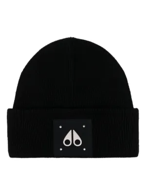 Moose Knuckles ribbed-knit Wool Beanie | Black | FARFETCH CA