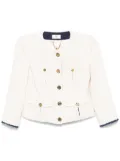 Elisabetta Franchi cropped tweed jacket - White