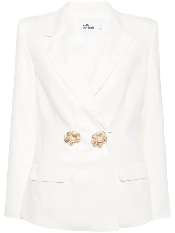 アウターその他 SELF-PORTRAIT Woman Blazer White SS25268JC CREAM SELF-PORTRAIT Woman Blazer White SS25268JC CREAM (SELF