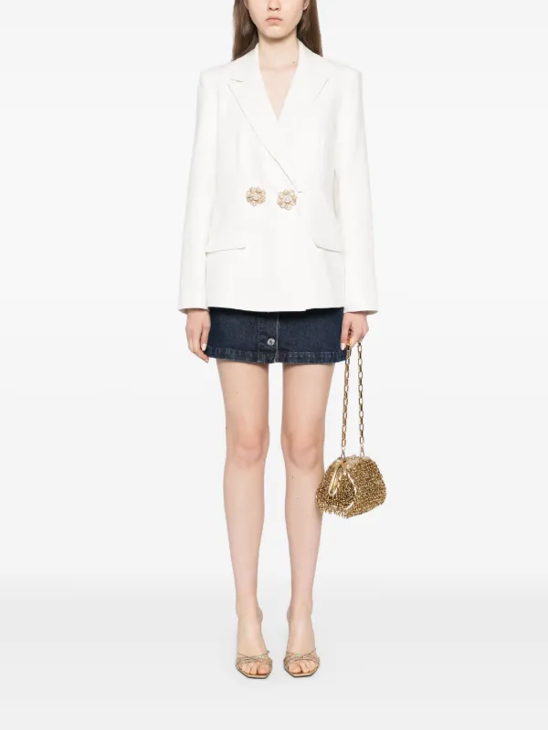 Self-Portrait double-breasted Blazer | White | FARFETCH