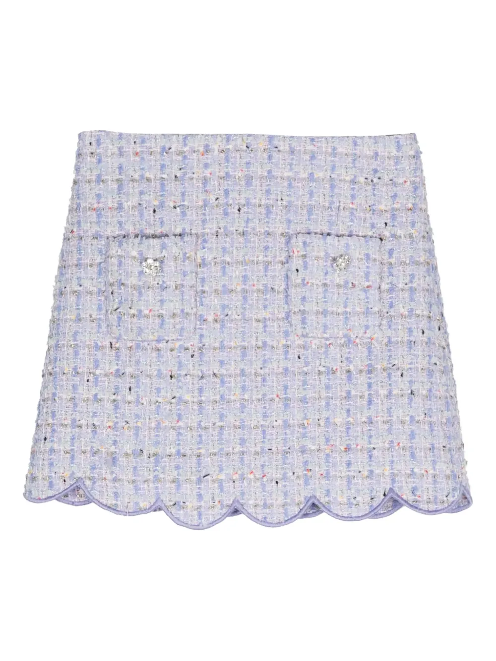 Self-Portrait Kids falda de bouclé festoneada | morado | Image 1