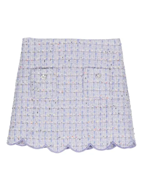 Self-Portrait Kids falda de bouclé festoneada