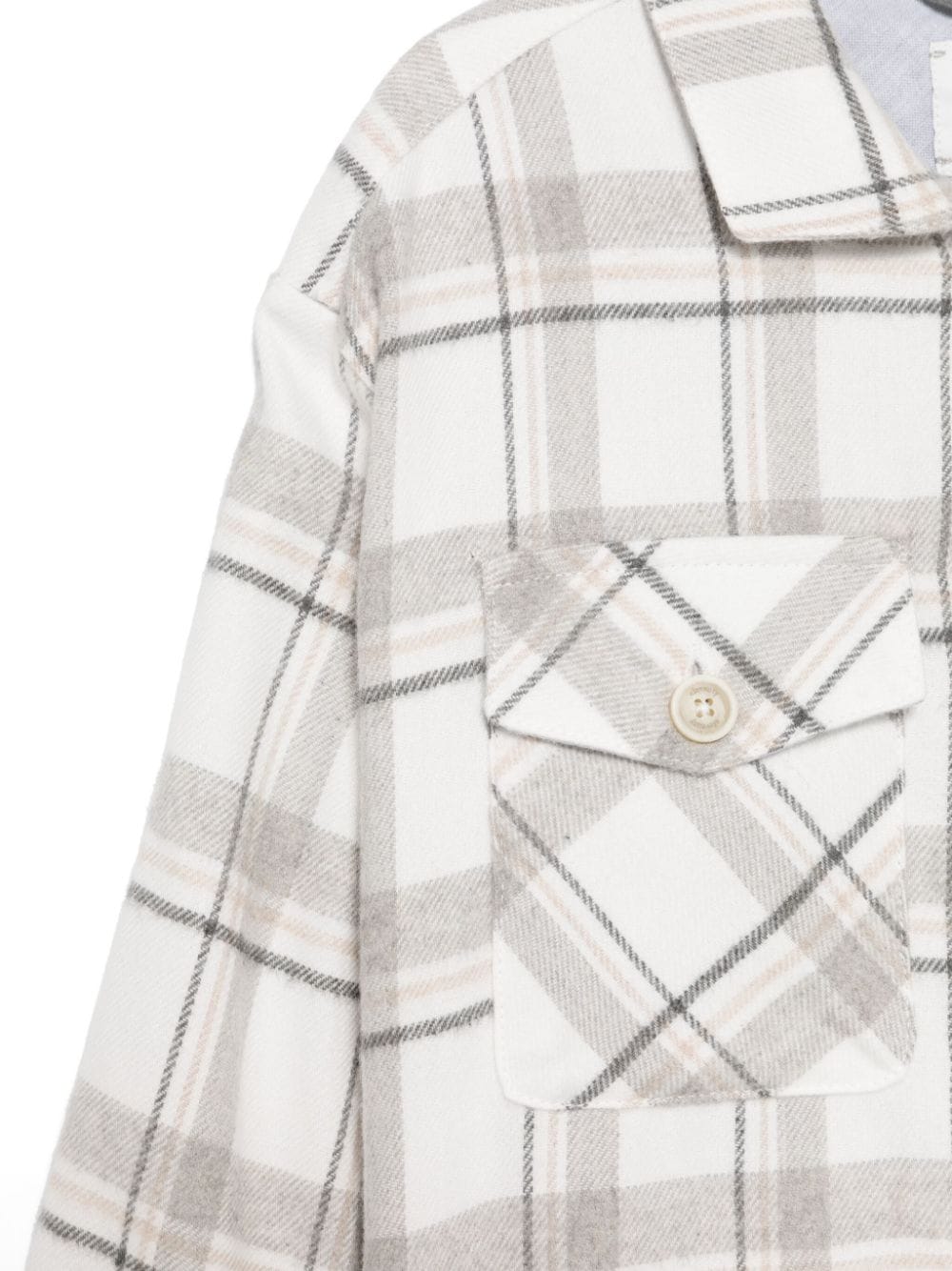 Shop Eleventy Flannel Shirt In White