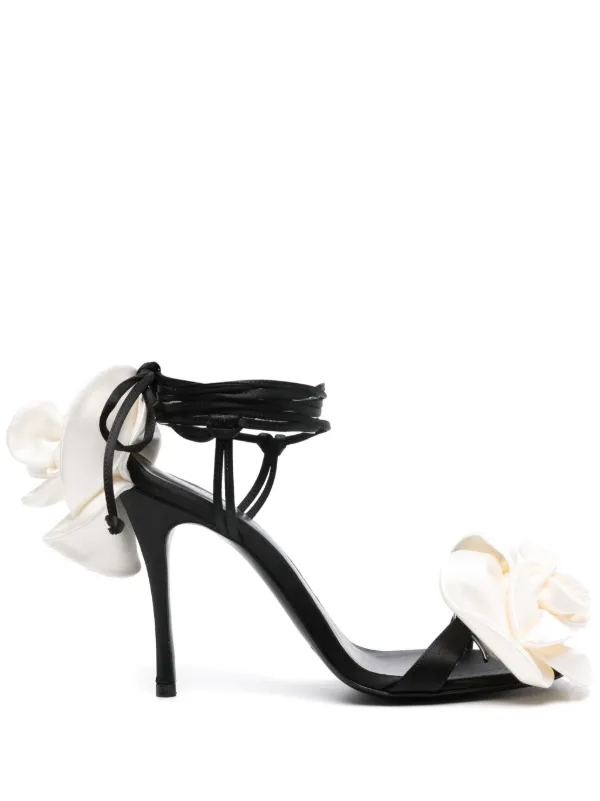 Magda Butrym 110mm Floral-appliqué Sandals in Black