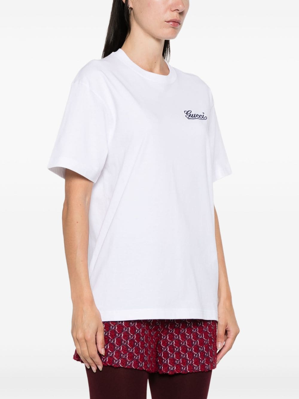 Shop Gucci Cotton Jersey T-shirt In White