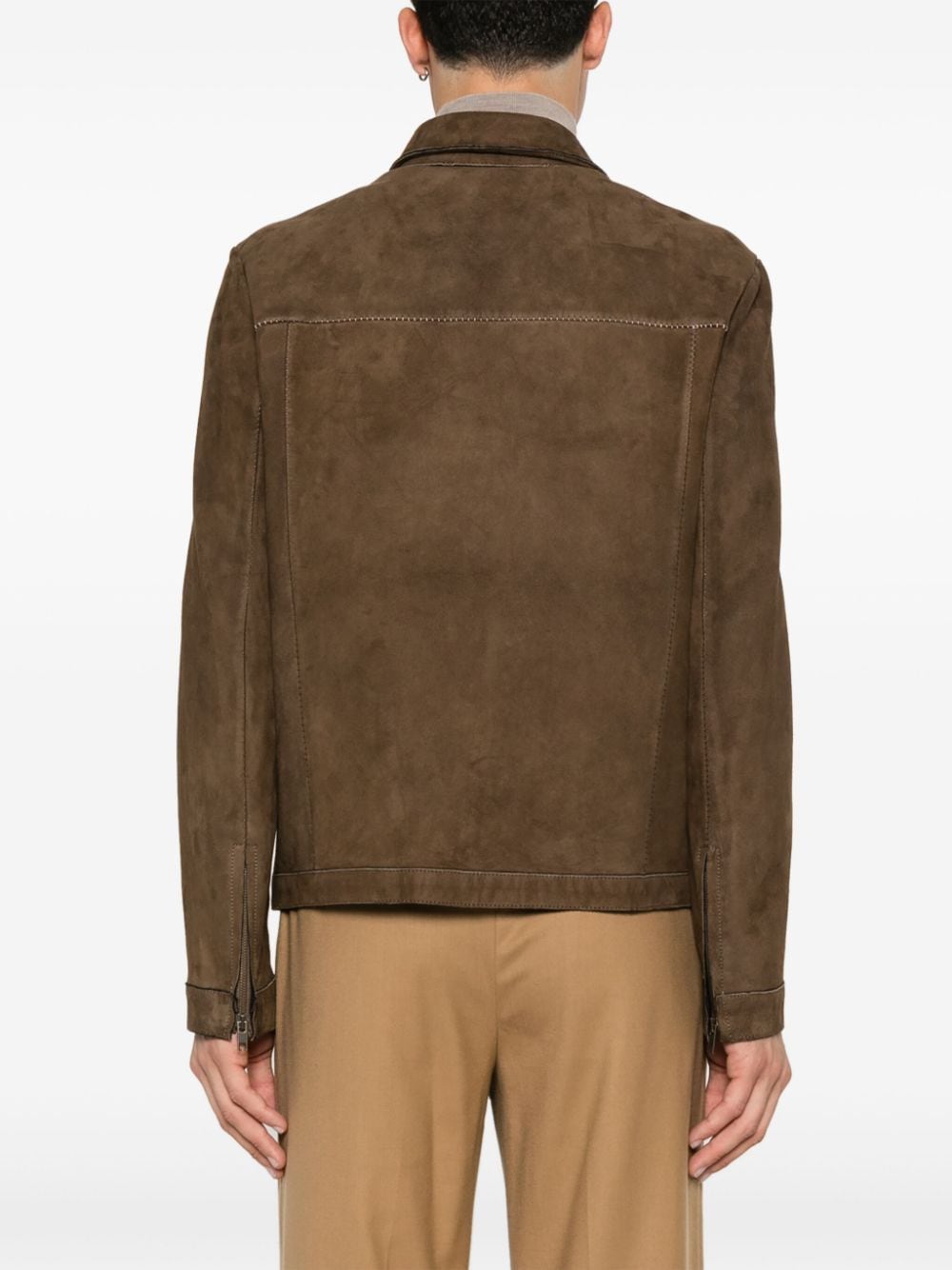 Shop Salvatore Santoro Suede Jacket In Brown