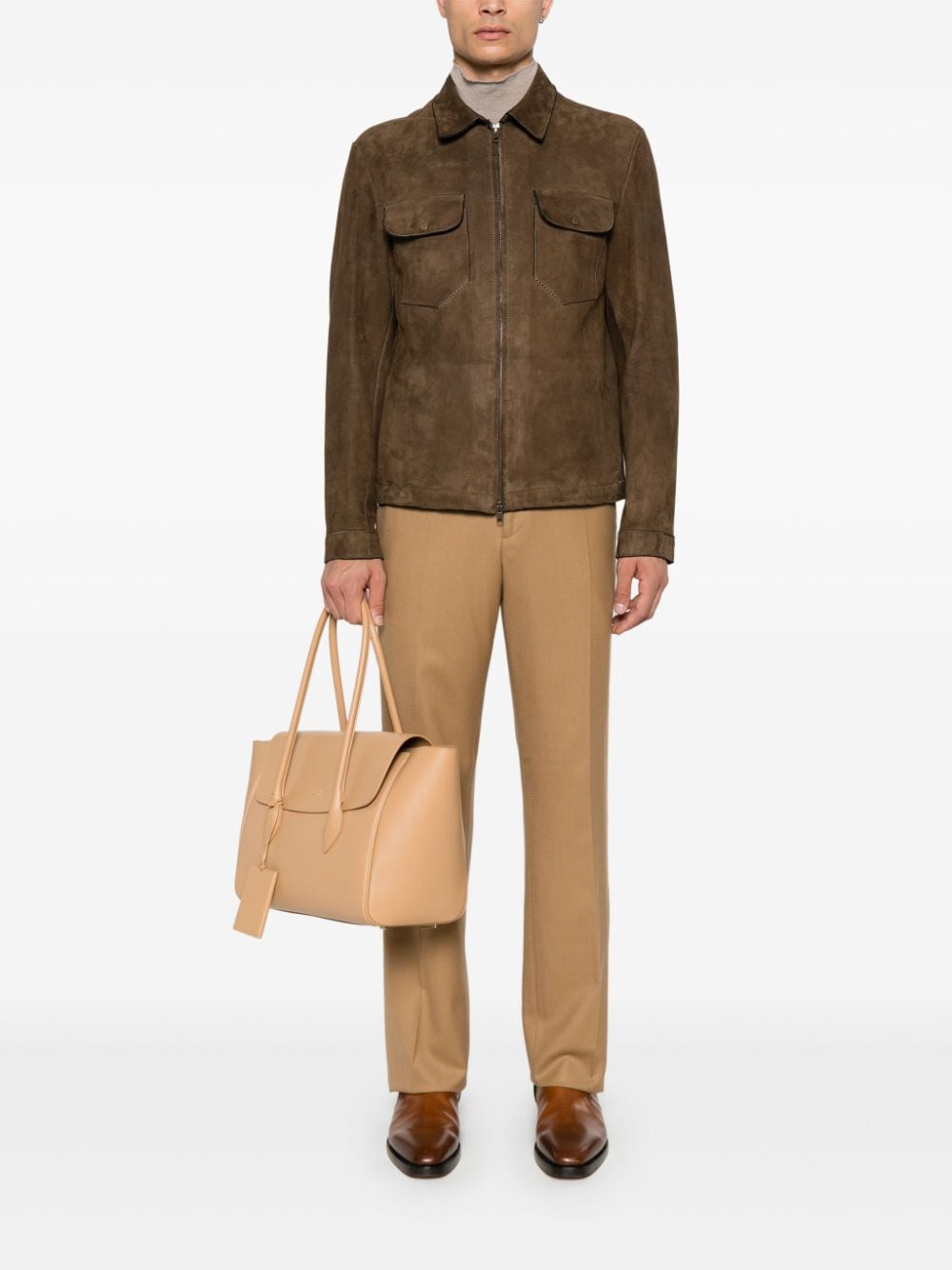 Shop Salvatore Santoro Suede Jacket In Brown