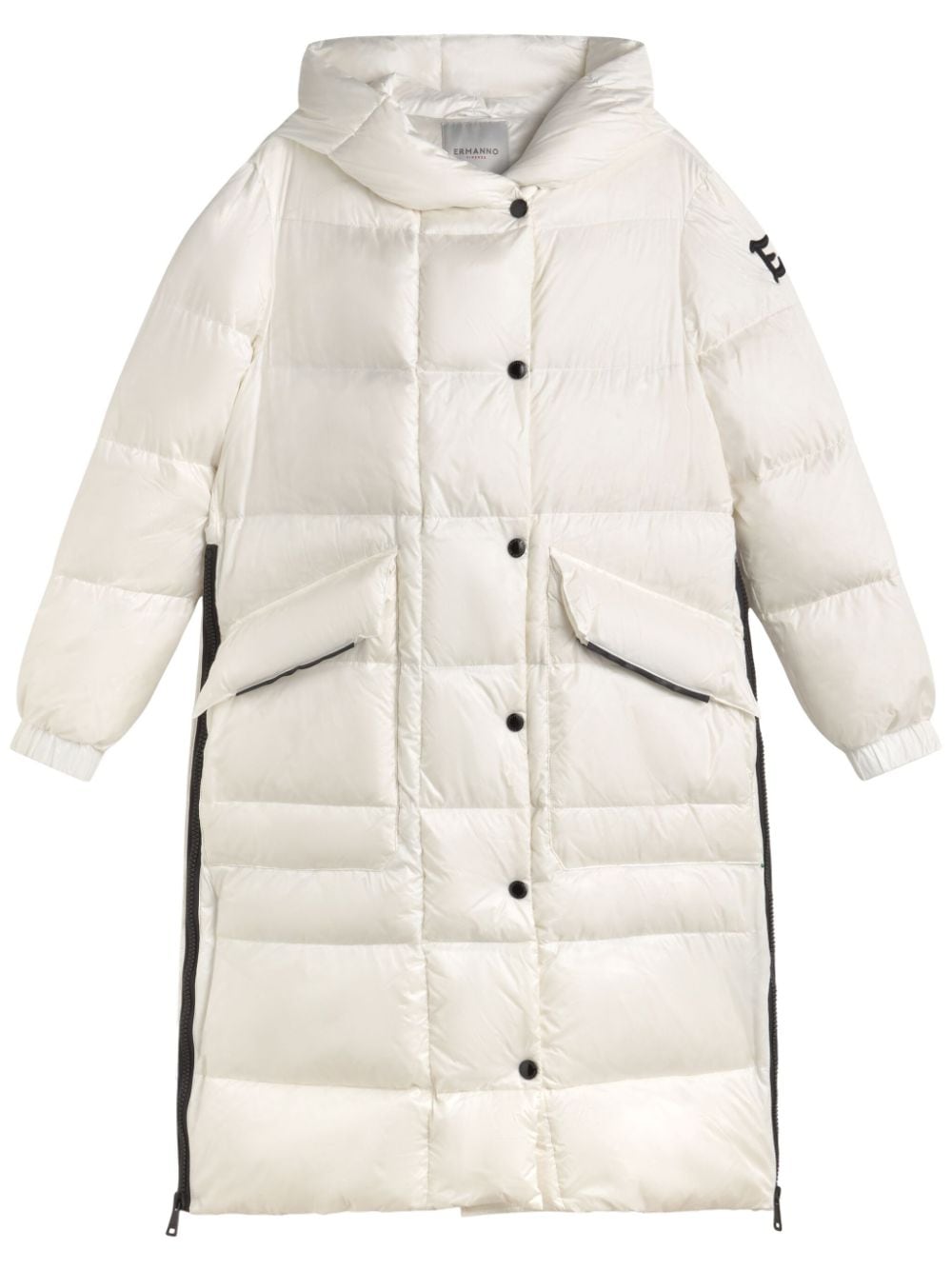 Ermanno Firenze Slit-detail Long Padded Coat In White