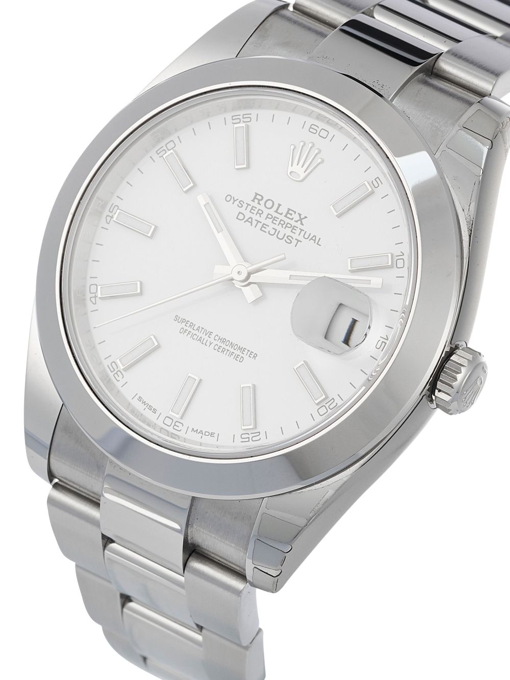 Rolex Ongedragen Datejust horloge 41 mm - Wit