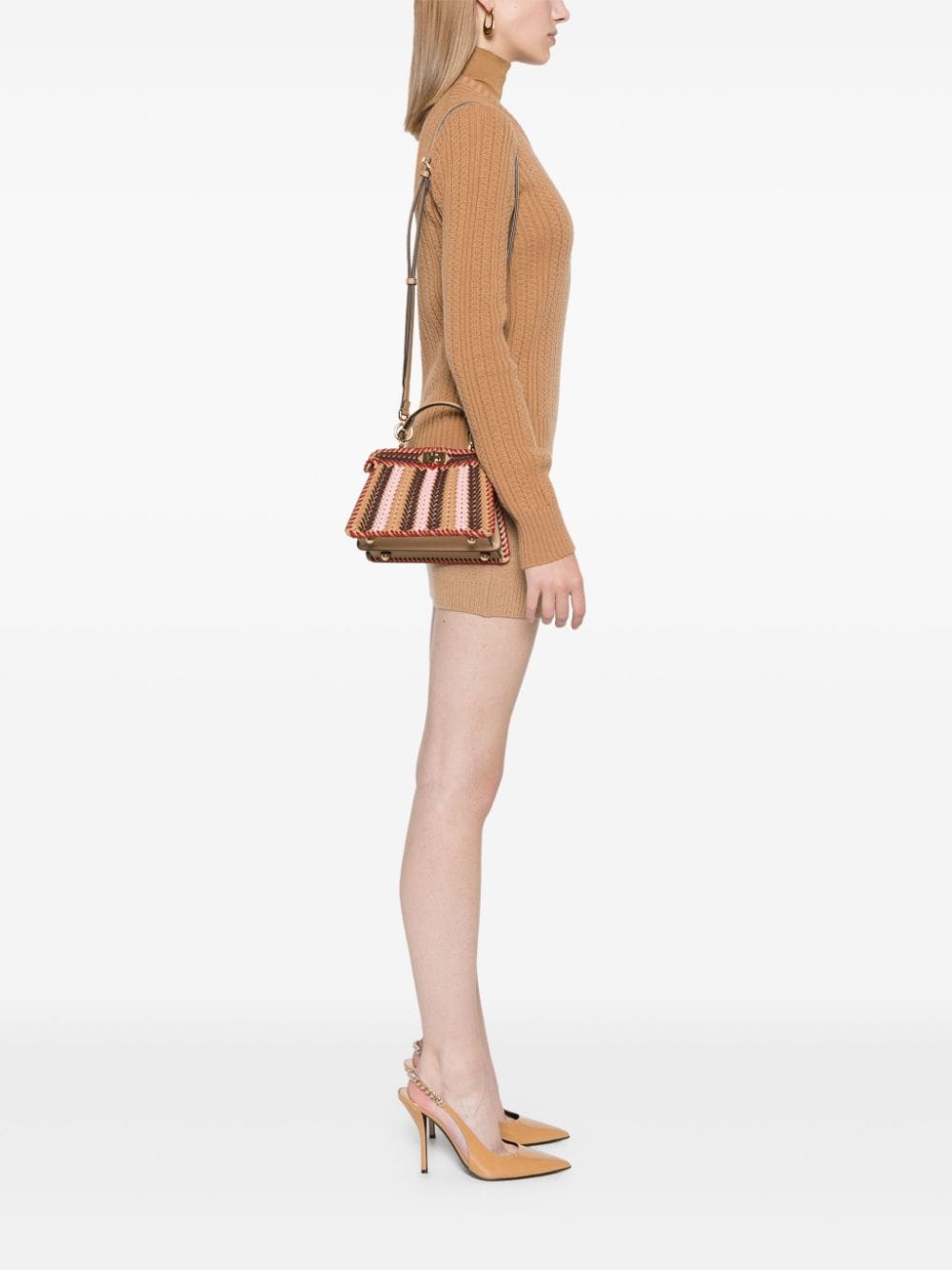 Shop Fendi Peekaboo Iseeu Petite Tote Bag In Brown