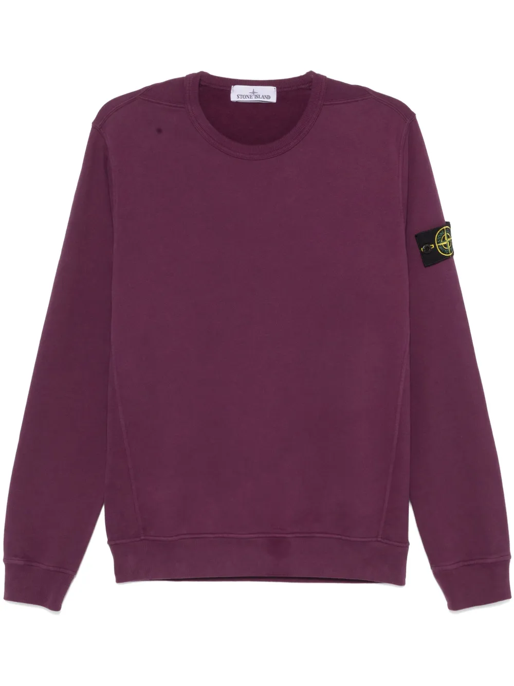 Stone Island Brushed organic cotton Sweatshirt Purple FARFETCH