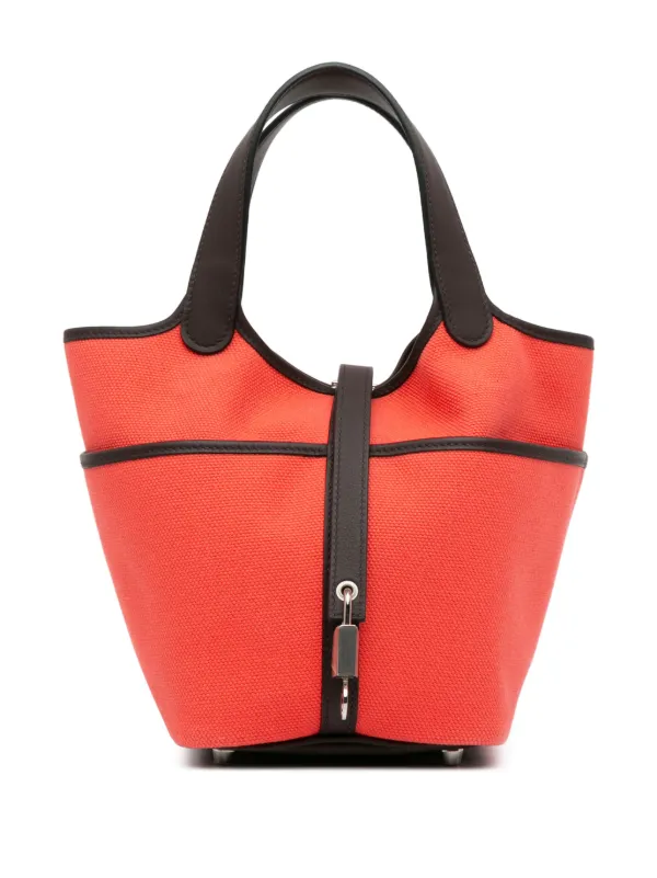 Hermes Toile Goeland Swift Cargo Picotin Lock Handbag