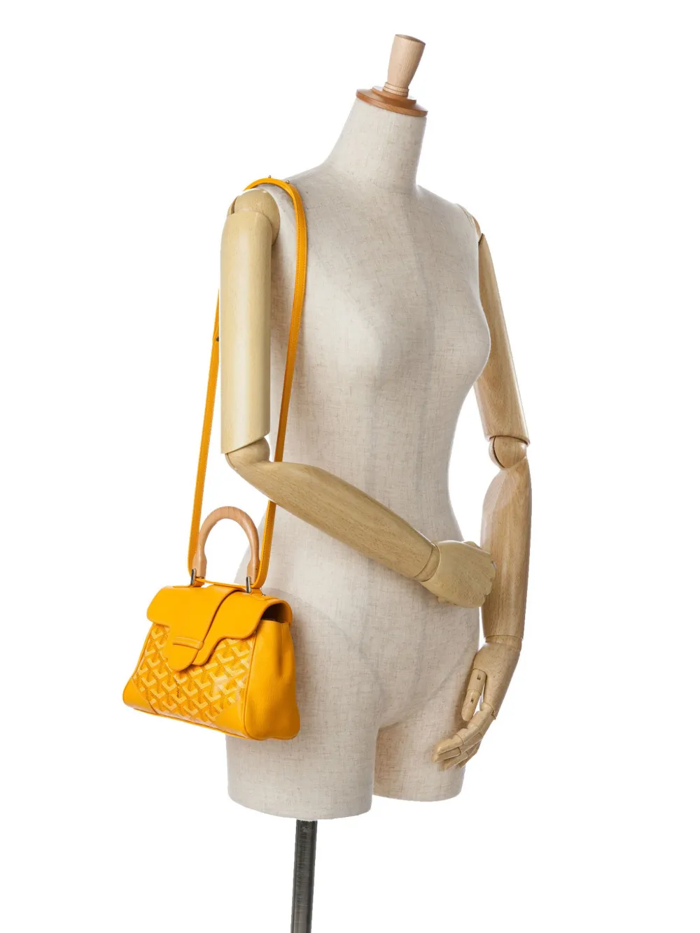 Goyard Pre Owned 2019 Mini Goyardine Saigon Souple Satchel Yellow FARFETCH AE