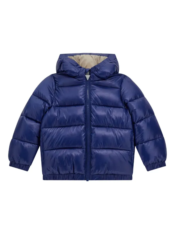 Guess Kids logo print Puffer Jacket Blue FARFETCH CA