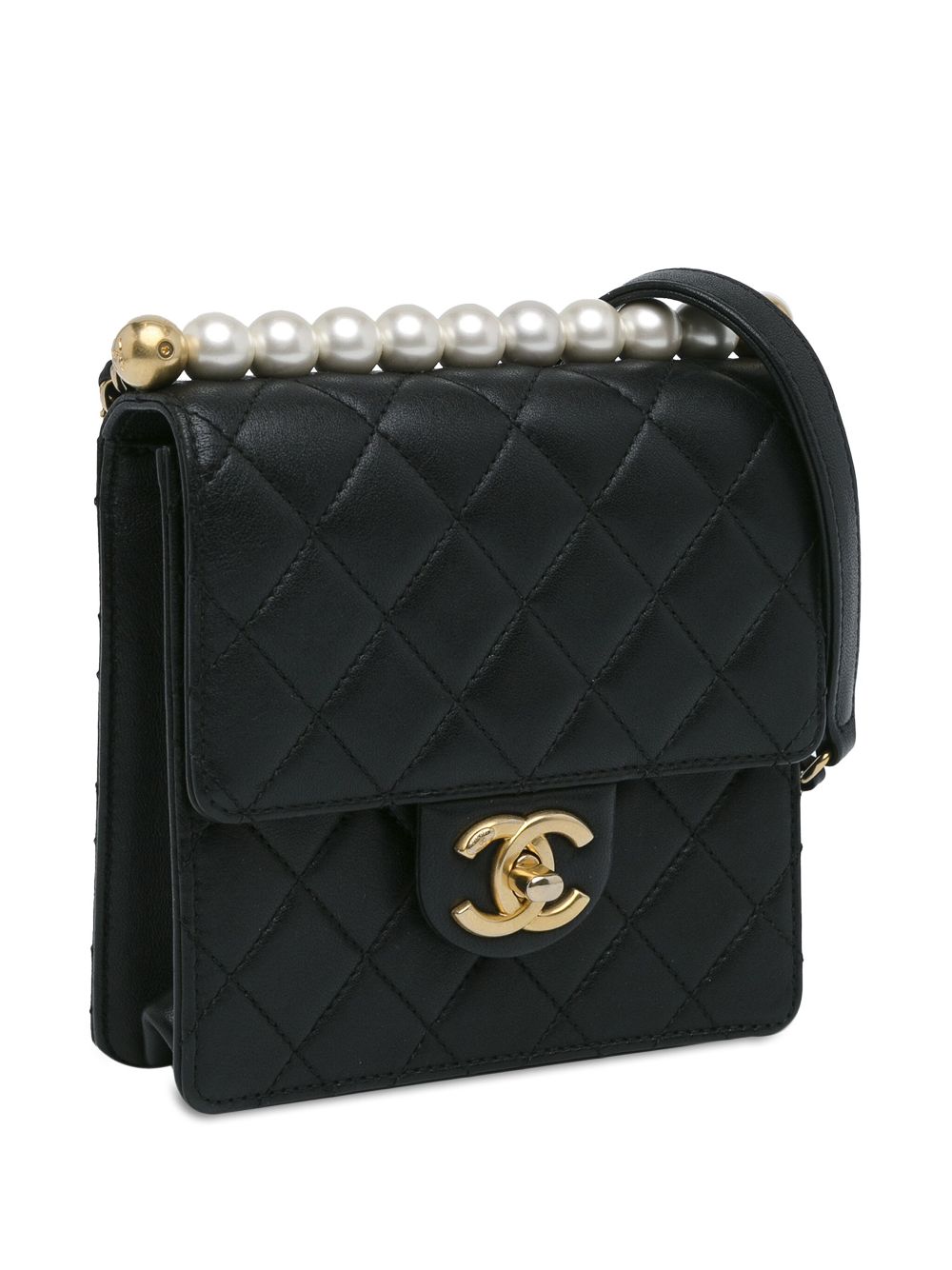 Cheap HOT SALE CHANEL 2019 Small Lambskin Chic Pearls Flap crossbody bag Women