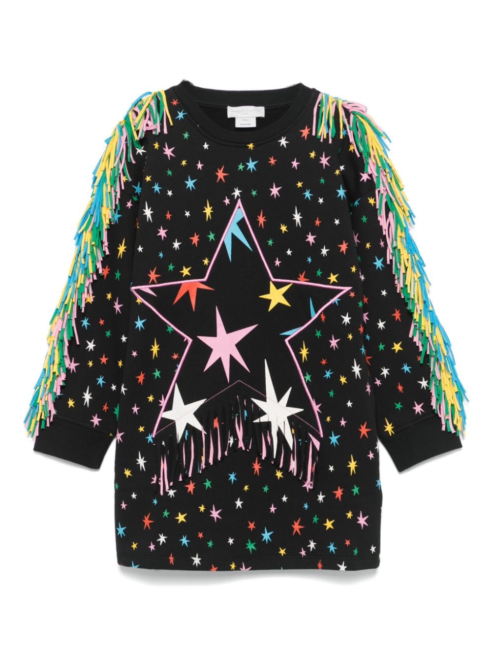 Stella McCartney Kids Abito con dettaglio a frange - Nero